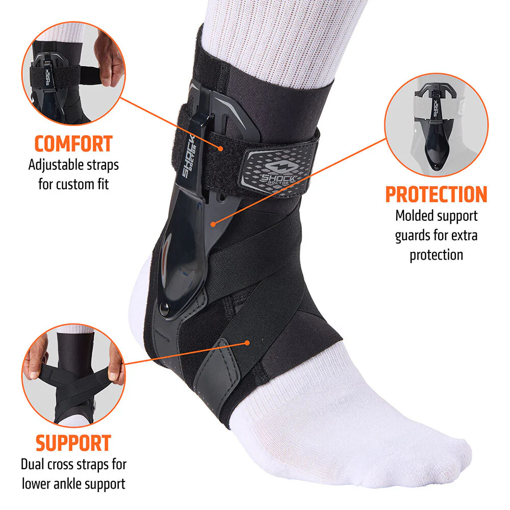 Ankle Brace with Molded Support Guards and Cross Straps - Image 3